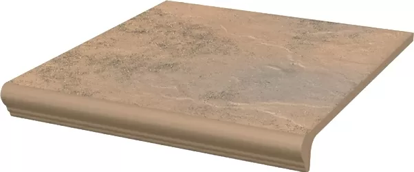 Клинкерная плитка Semir Beige ступень простая с носиком структурированная 30x33