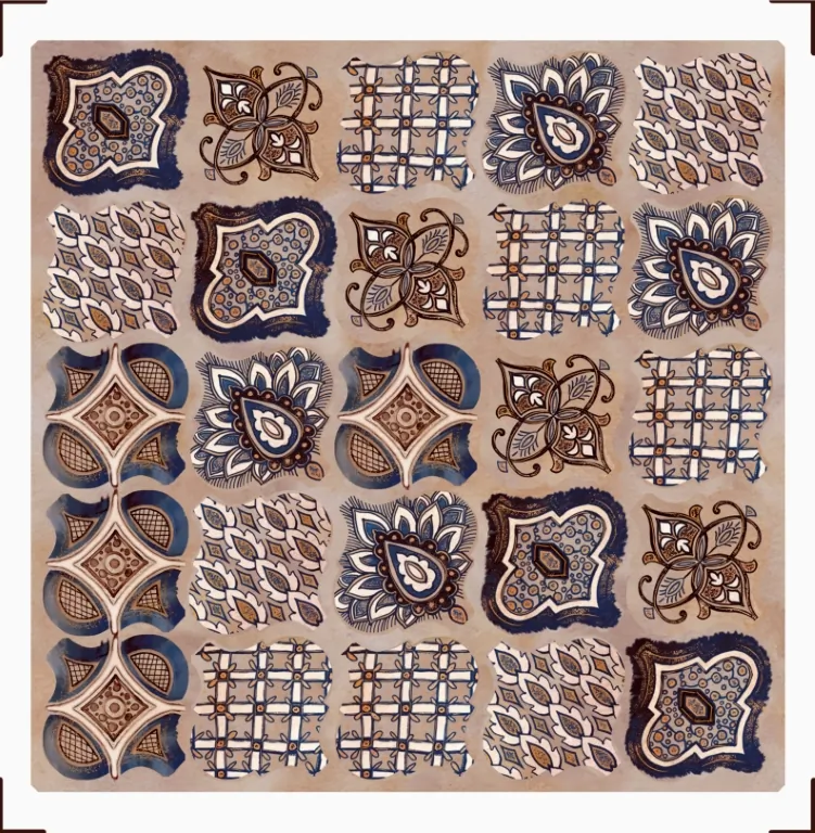 Плитка KMP3STA011M6X Панно Арабески Марокко 2 (из 6 частей 6,5x6,5) 10x25x6,9
