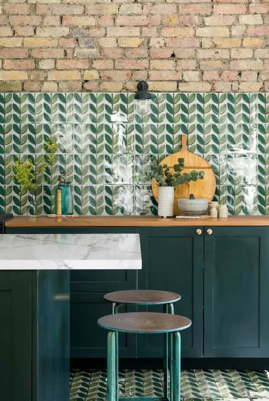 Керамогранит R9RE Struttura Foglia Verde 3D 15x15