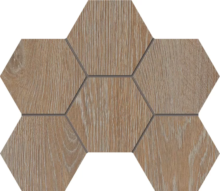 Мозаика Мозаика KW01 Kraft Wood Rusty Beige Hexagon структурированный 25x28,5