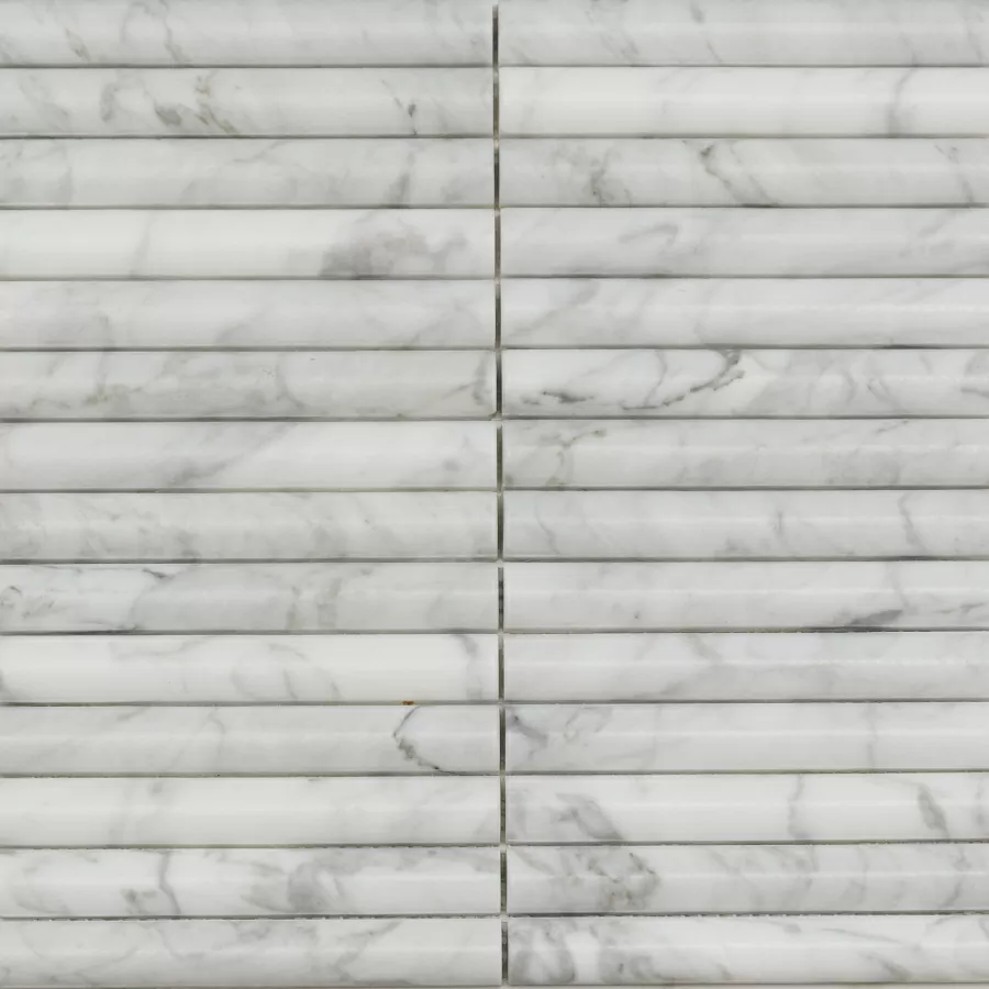 Мозаика PIX342 Bianco Carrara, Convex матовая 20х151 300х305х12