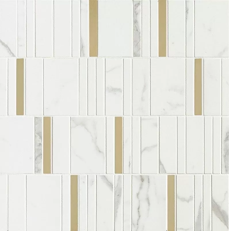 Мозаика M8H9 Allmarble Wall Statuario Mosaico Barcode Lux 40х40
