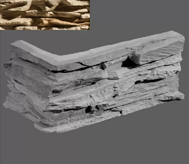 Искусственный камень Угловой элемент Перуджа 873 20/10x10x3,5