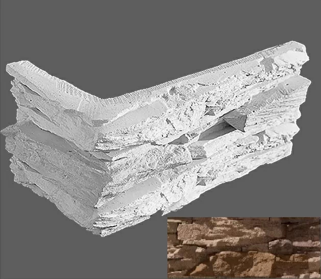 Искусственный камень Угловой элемент Леонардо 830 20/10x10x3,5