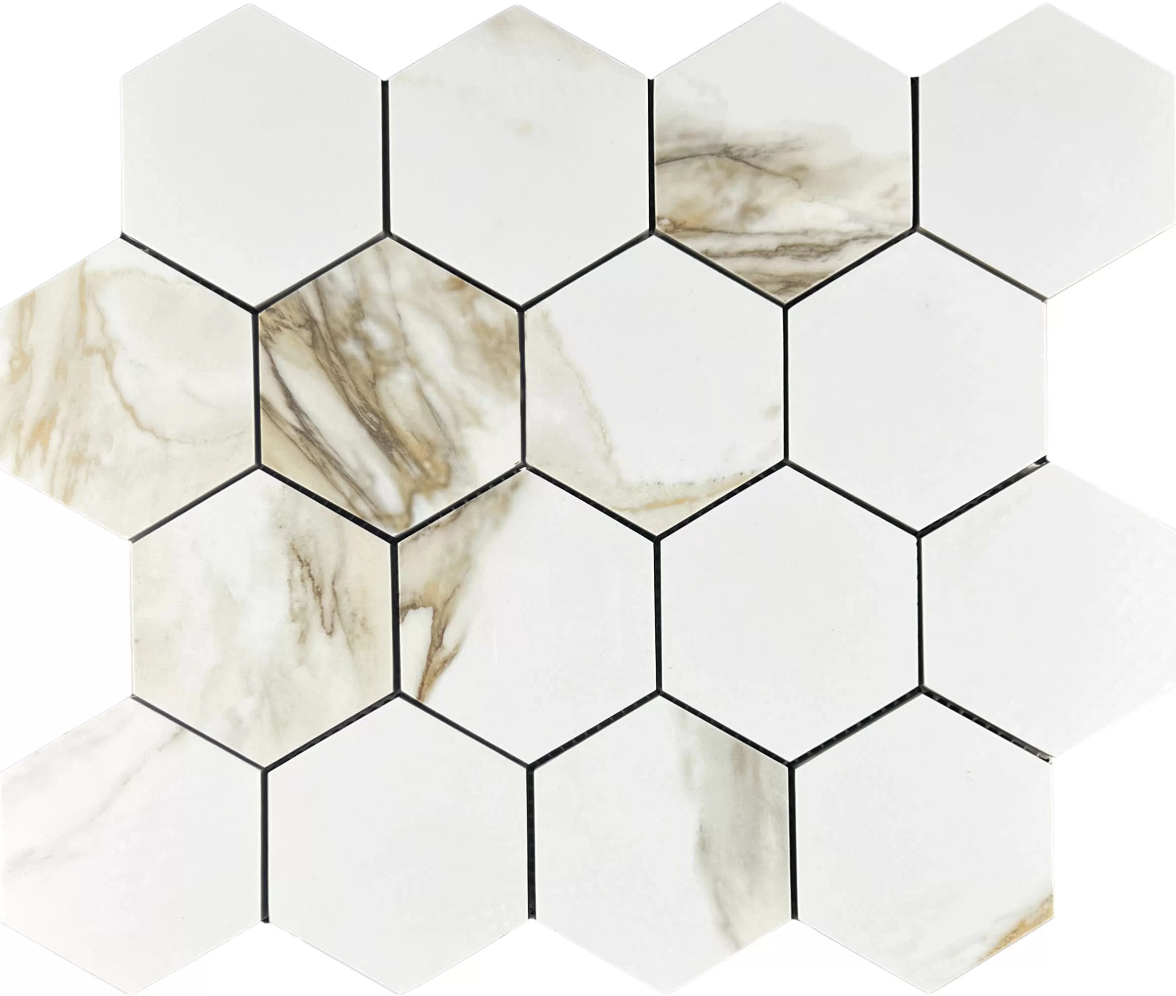 Мозаика Mosaic Calacata Paonazzo 78 Hexagone 28x33