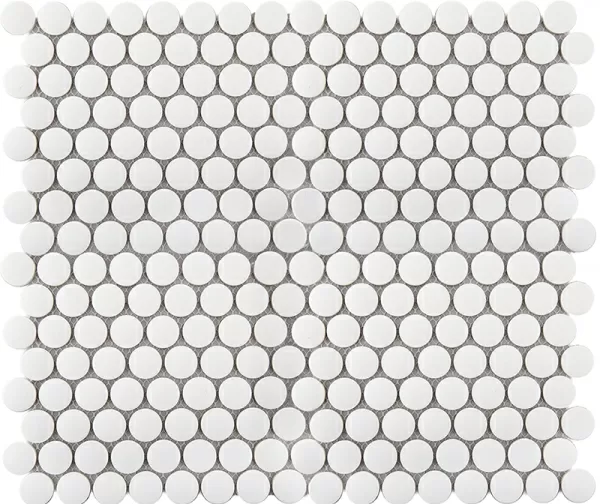 Мозаика JNK81011 Penny Round White Antid. 315х309х6