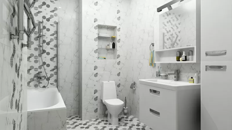 Плитка 1045-0115 Каррарский мрамор 25х45
