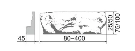Искусственный камень Этна 167 Плоскость 80-400х25-50/75-100х45