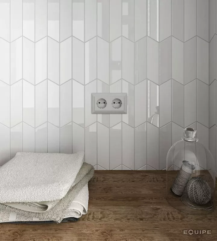 Керамогранит 23199 Chevron Blanco Mate Right 9x20,5