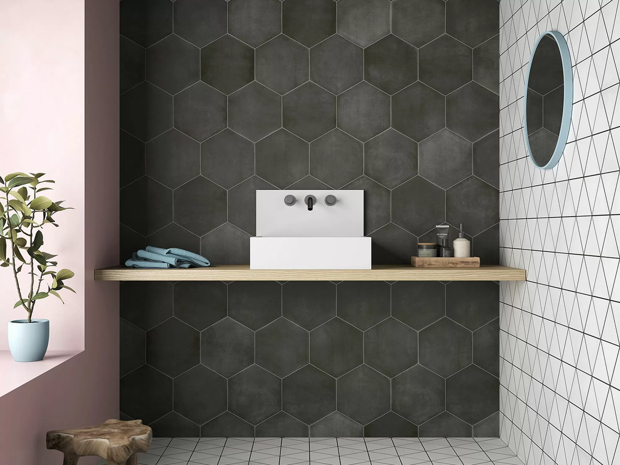 Керамогранит SIX Cementine Bari Aqua 23x27