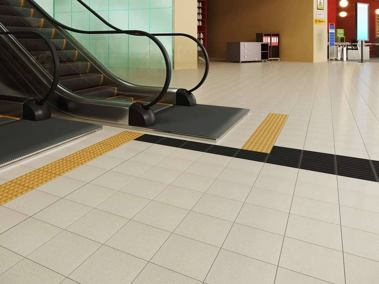 Керамогранит ANL151 Avenue Lines Yellow линии жёлтый Тактильный рект. 30x30x15