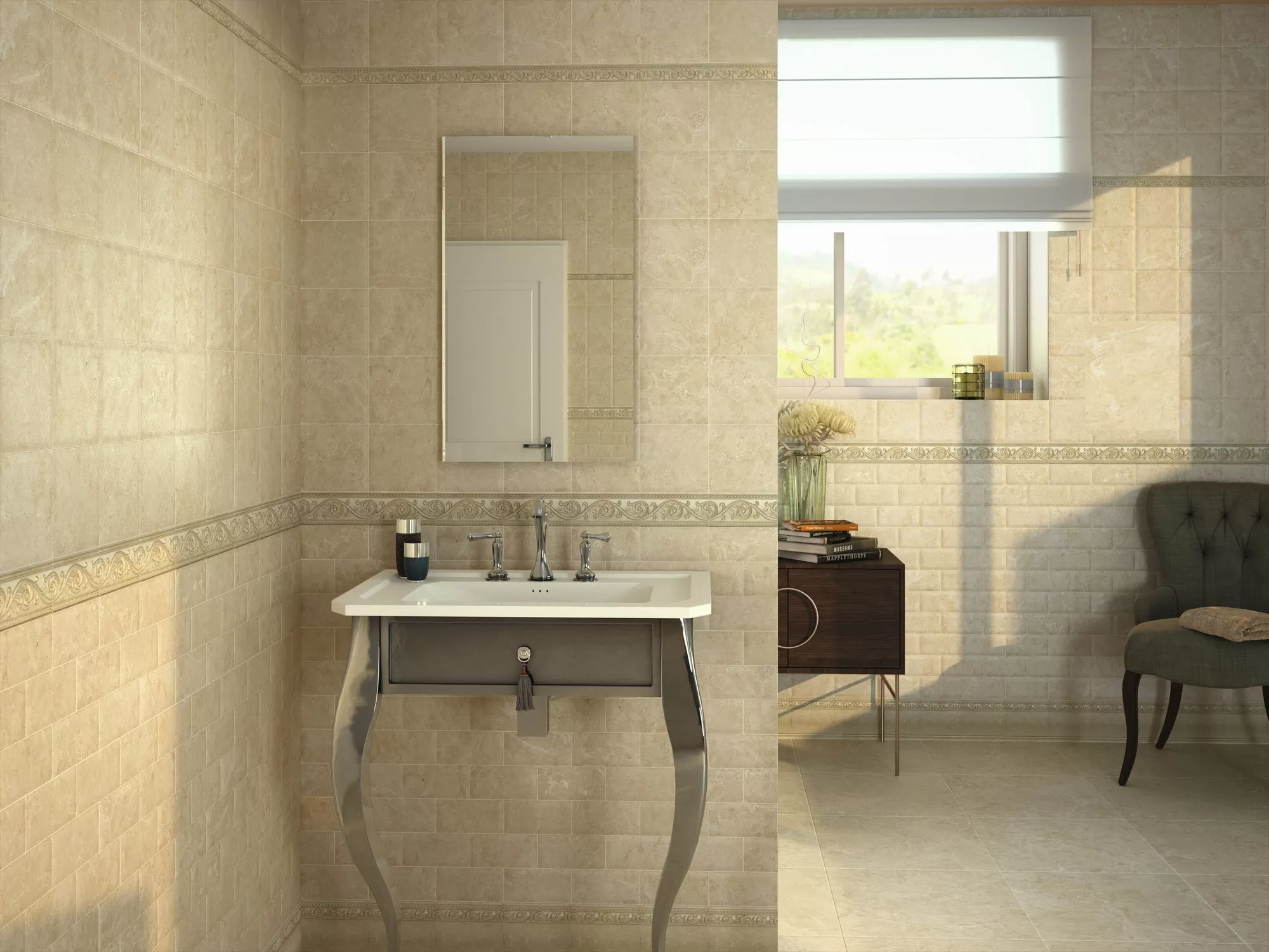Плитка Zocalo Capitone Crema 15*15
