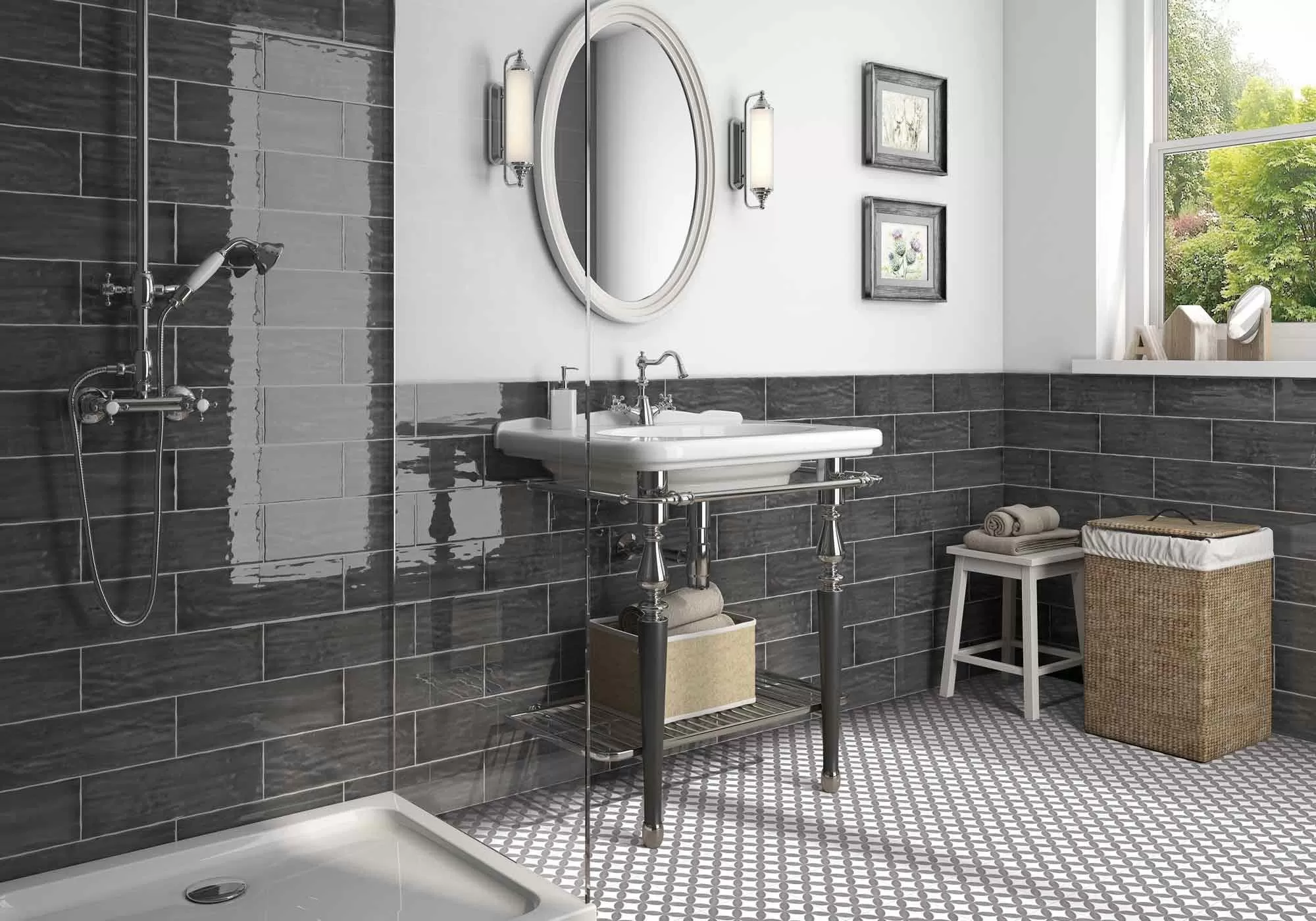 Керамогранит District Circles Silver Grey 20x20