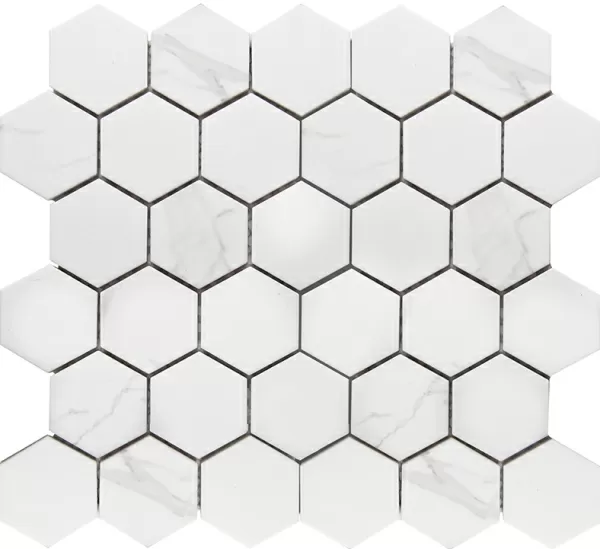 Мозаика PMMT83017 Hexagon small Carrara Matt 26.5х27.8
