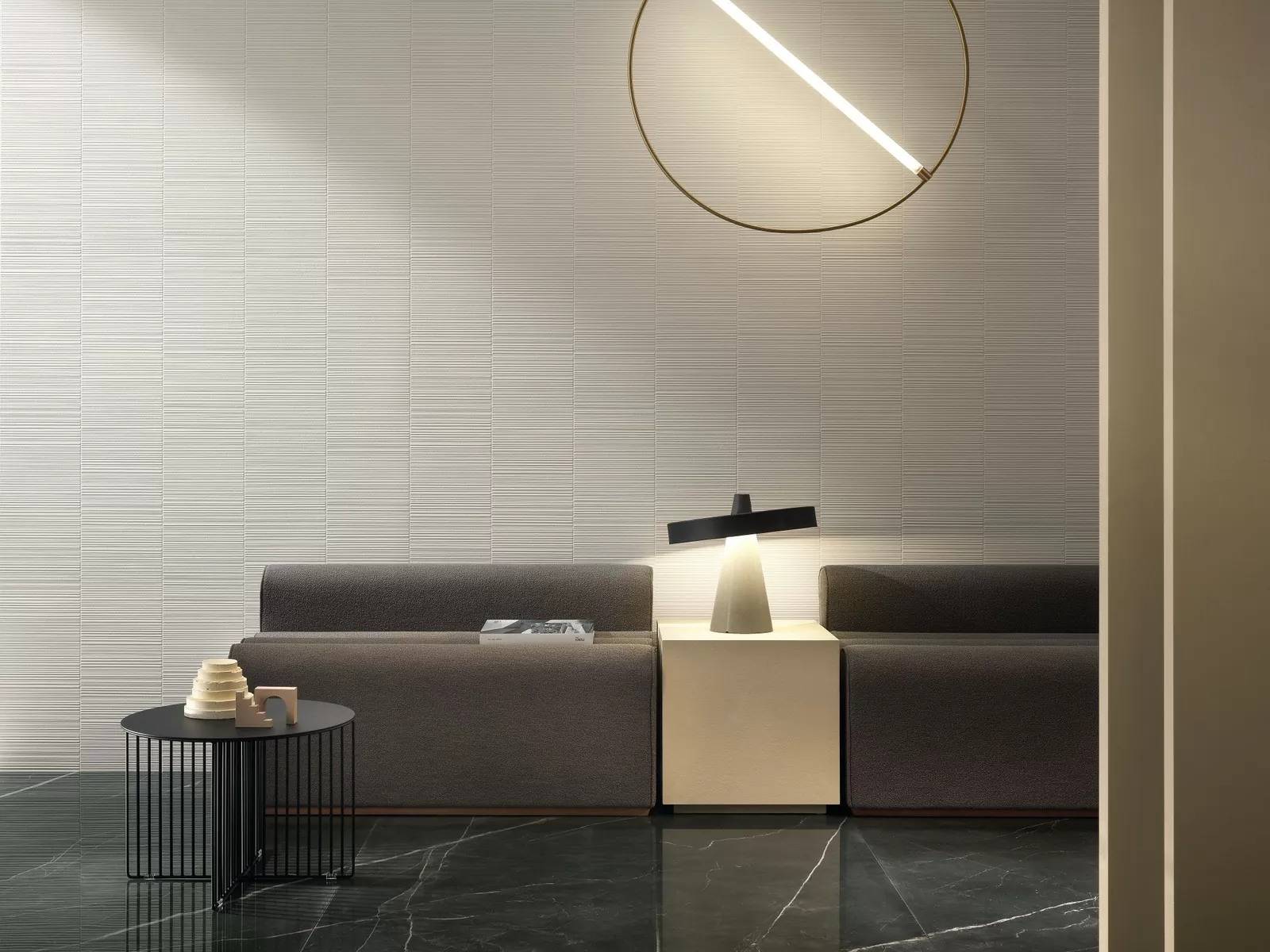 Плитка AHQX 3D Wall Plaster Combed White 50x120