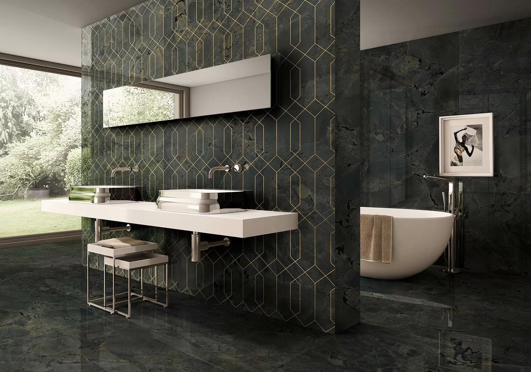 Керамогранит 229646 Jurassic Black Polished 6mm 120x300