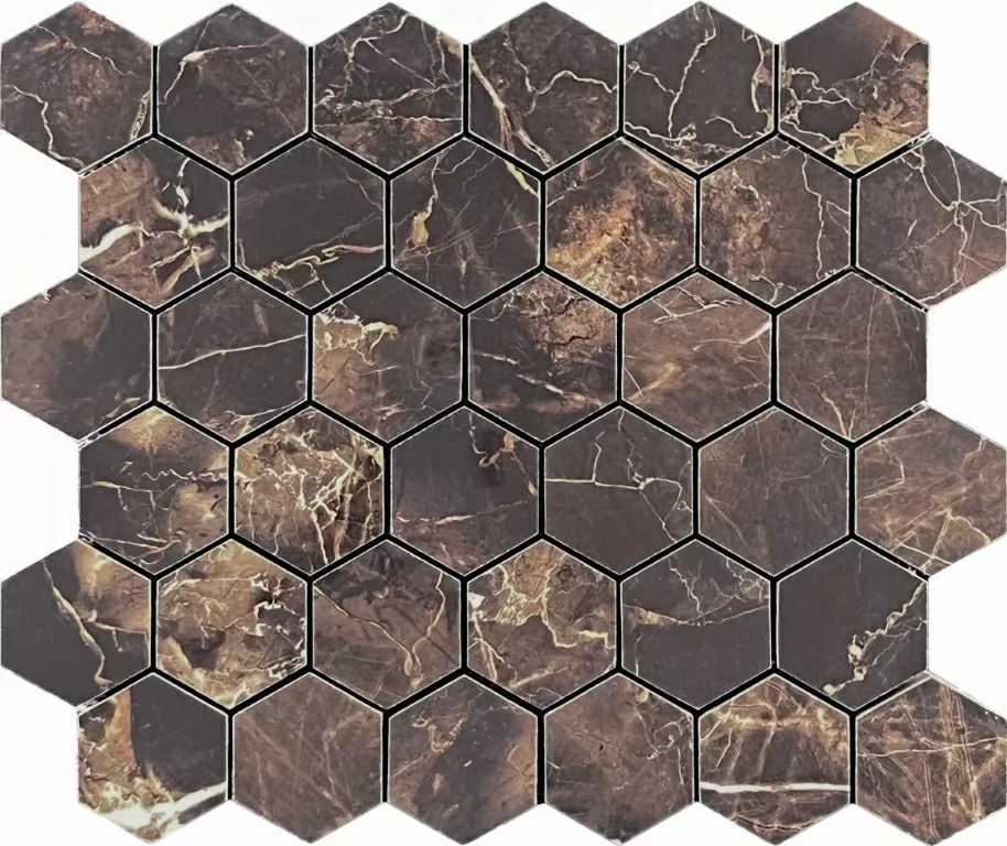 Мозаика Mosaic Copper Slab Black 48 Hexagone 30.9x32.2