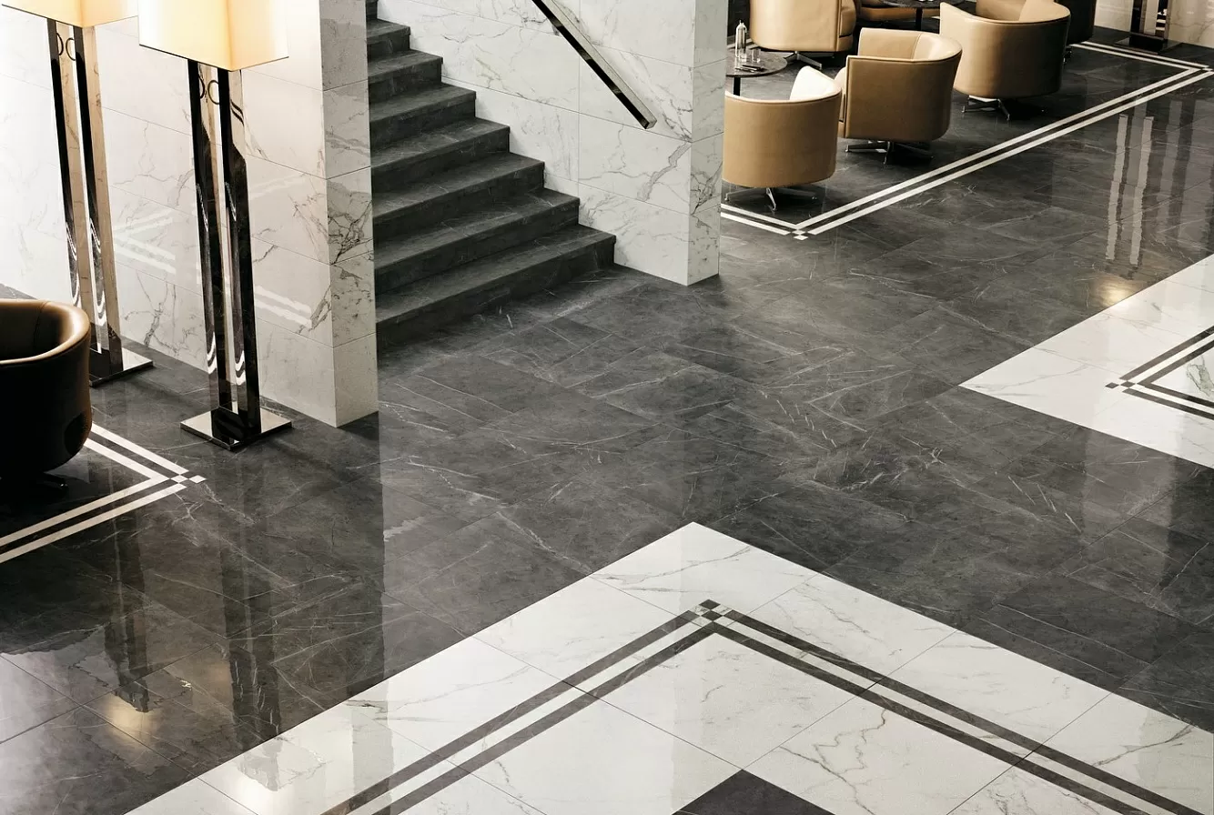 Керамогранит ASJ6 Marvel Beige Mystery angolo lappato 7x7