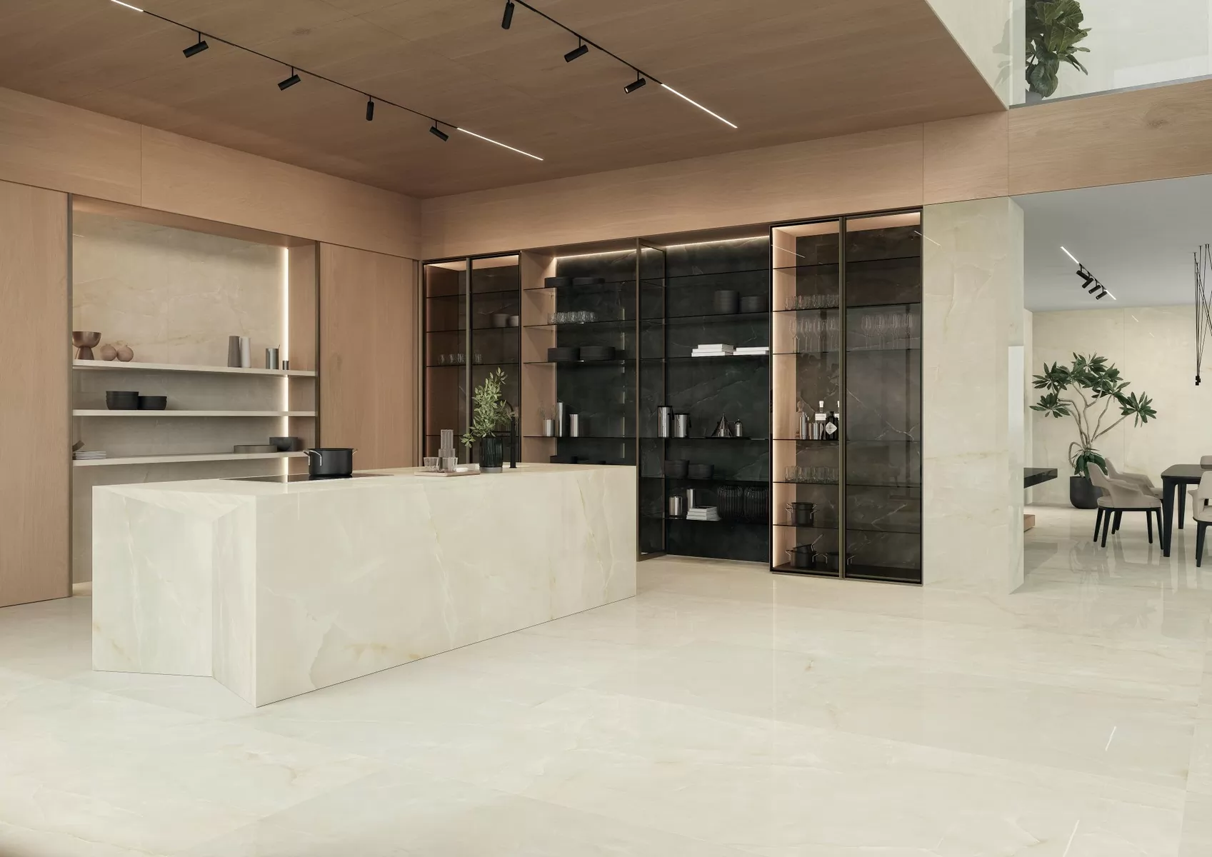 Керамогранит AJHA Marvel Onyx White Lapp. 6mm 160x320
