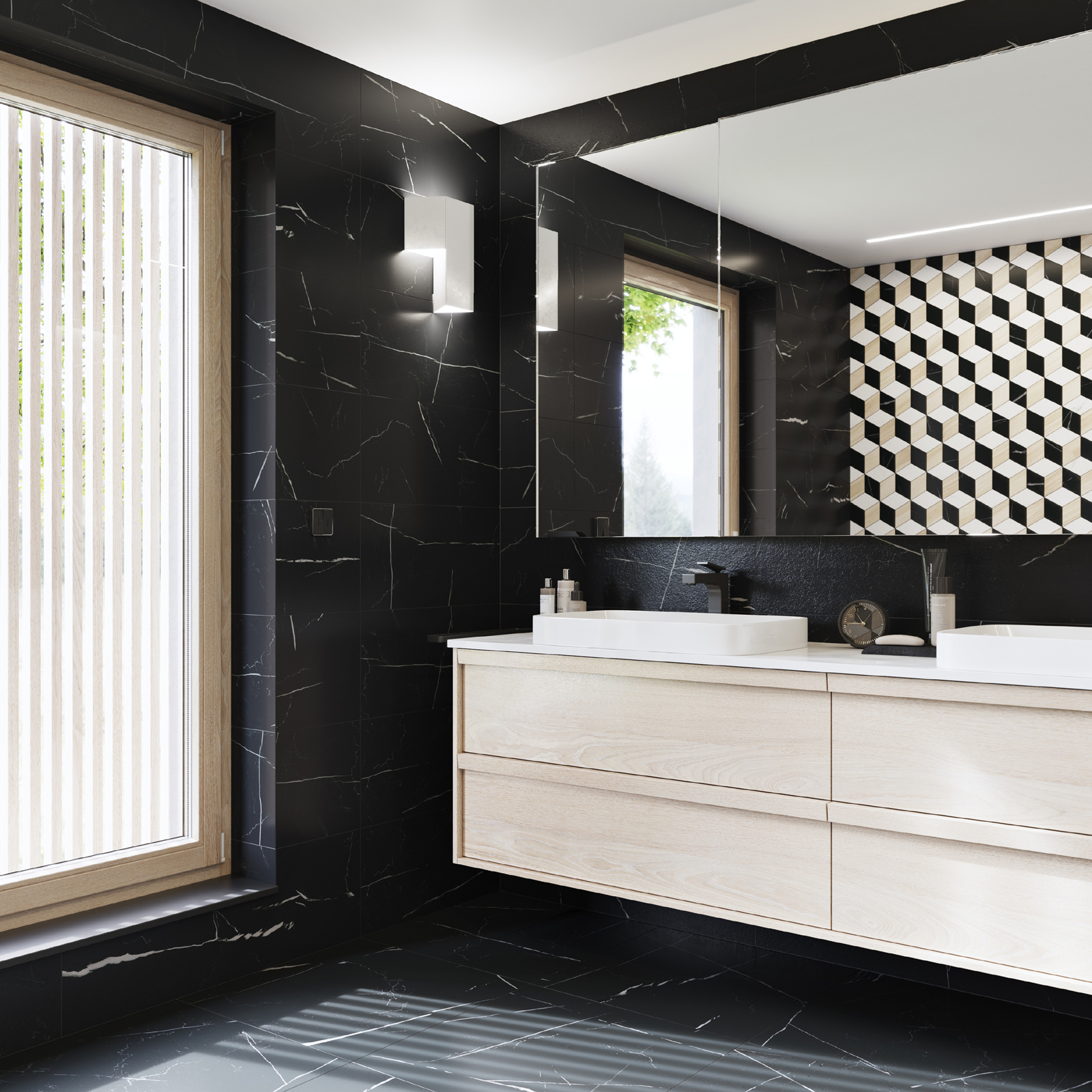 Плитка WARV5333 FLASH black matt 30x90