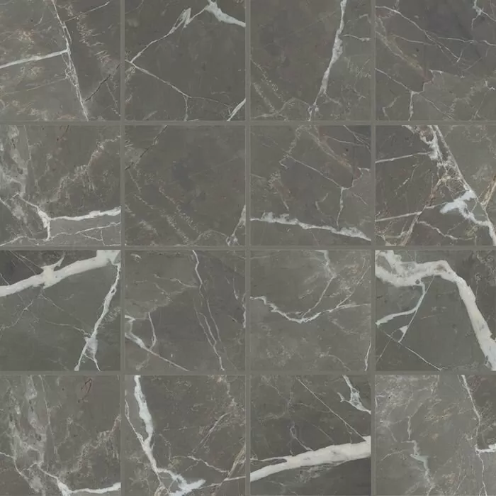 Мозаика 756813 Stones 2.0 Calacatta Black Glossy Mosaico 6mm 7,5x7,5 30x30