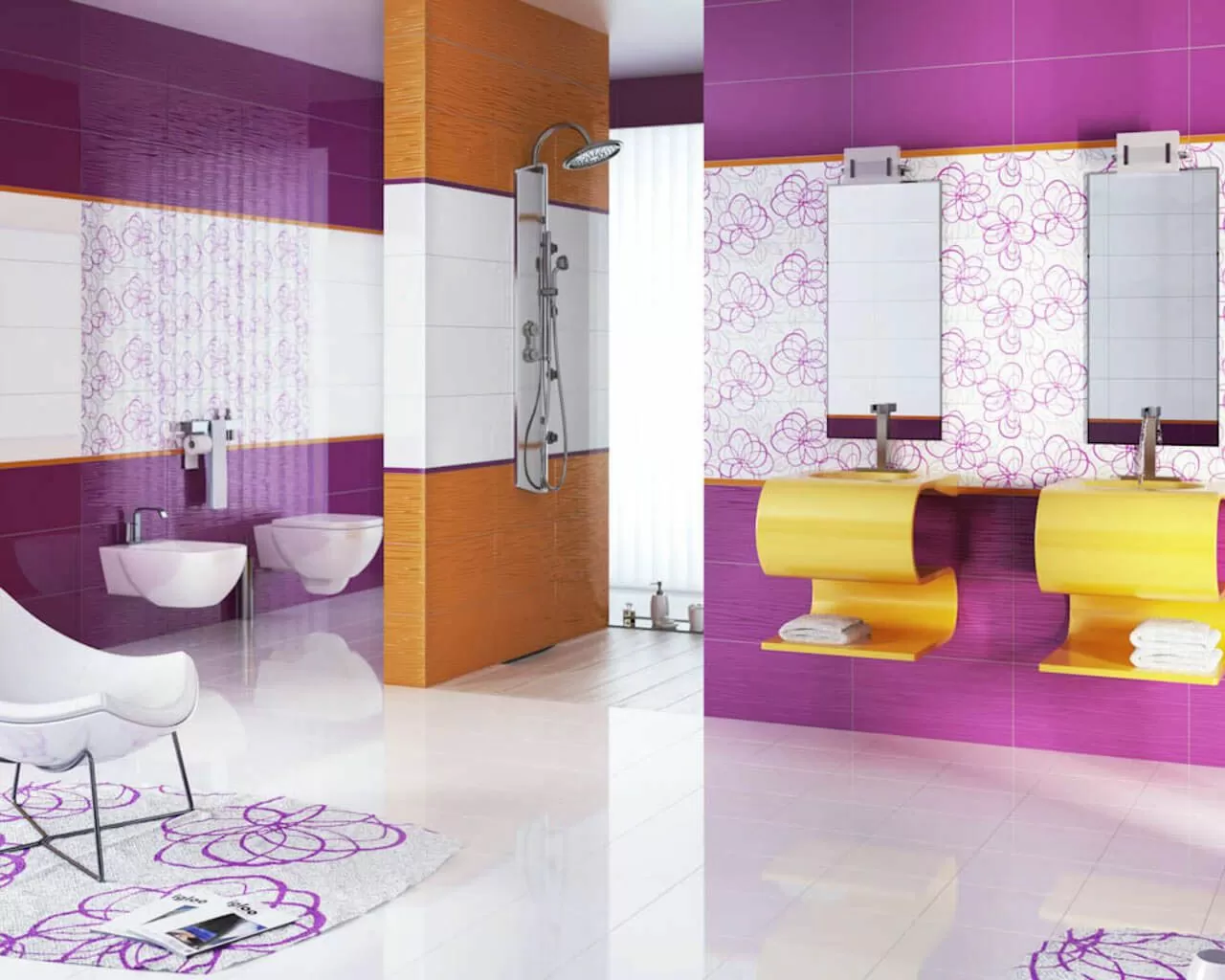 Плитка Uniwersalna Listwa Szklana Arancione 2,3х60