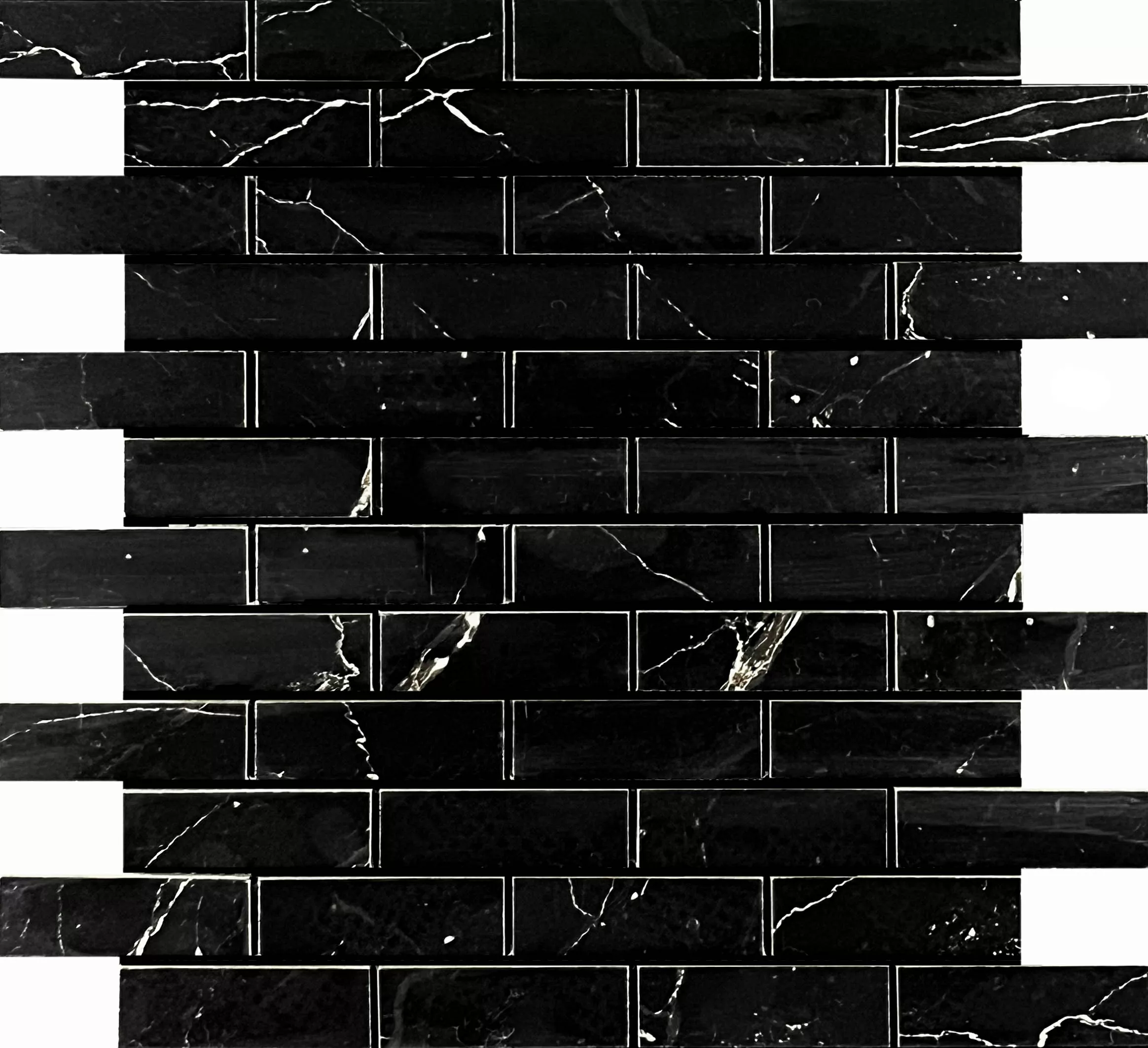 Мозаика Mosaic Estrada Nero Brick bone 32.1x29.9