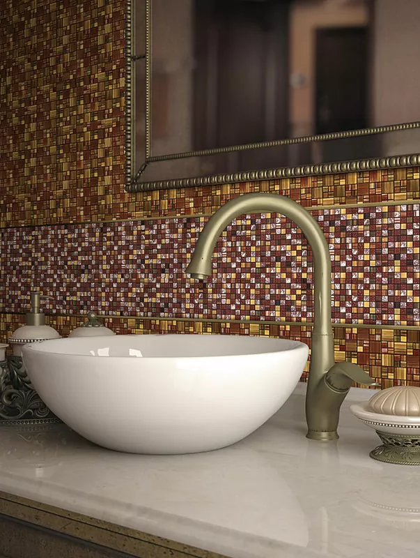 Мозаика MSD-428 (MSDH-428) мозаика Стекло+Мрамор 25,8х25,8 300x300