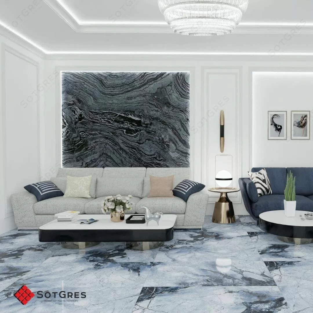 Керамогранит Belliza Blue Decor HG 60x120