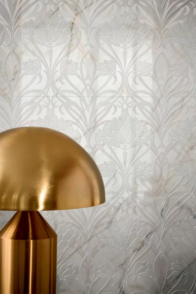 Плитка M8T5 Allmarble Wall Golden White Satin Decoro Club 40x120