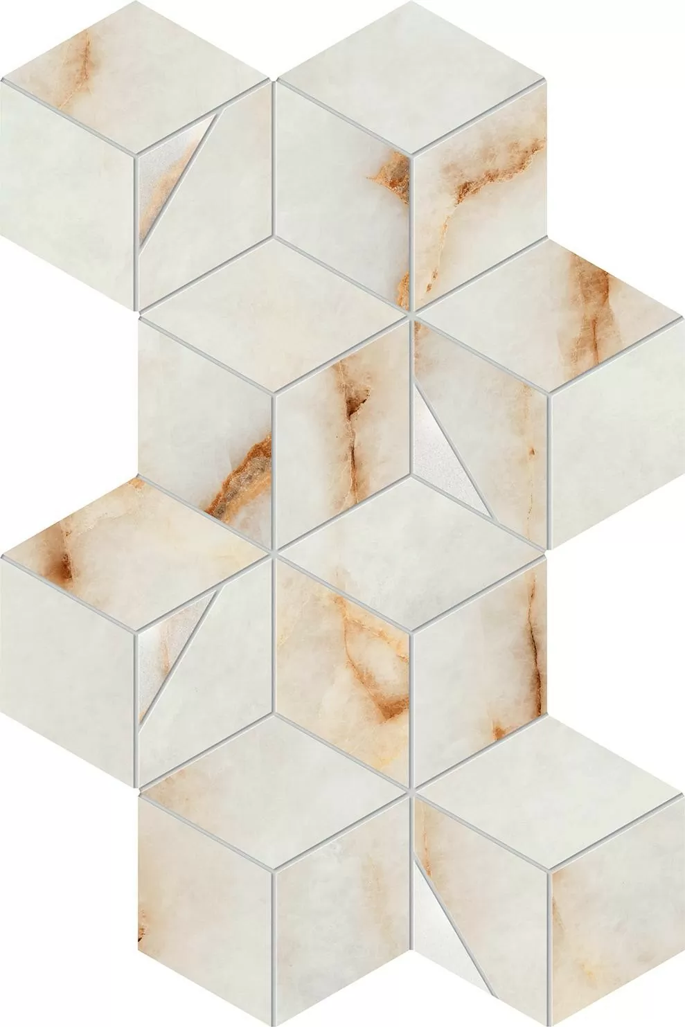 Мозаика AYLP Marvel Diva Ice Crystal Mosaico Hex Lapp 40,3х23,3