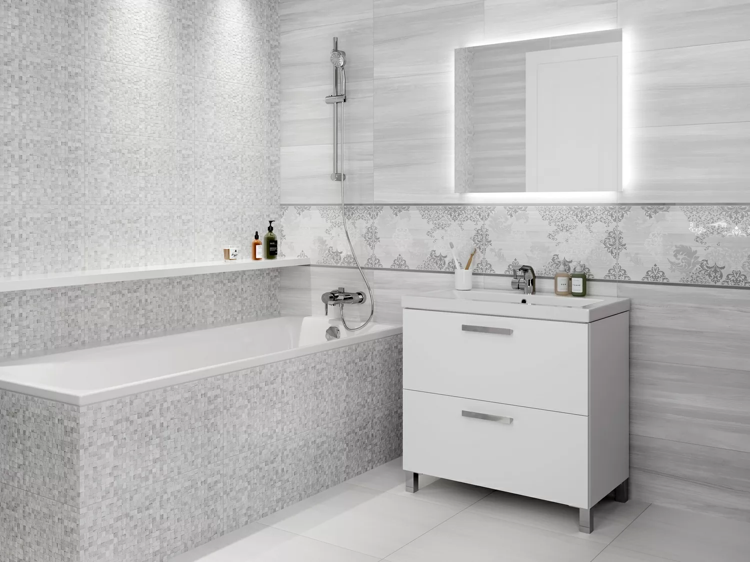 Плитка A-MT1L382K Metallic Спецэлемент металлический декорированный золотистый 1x60