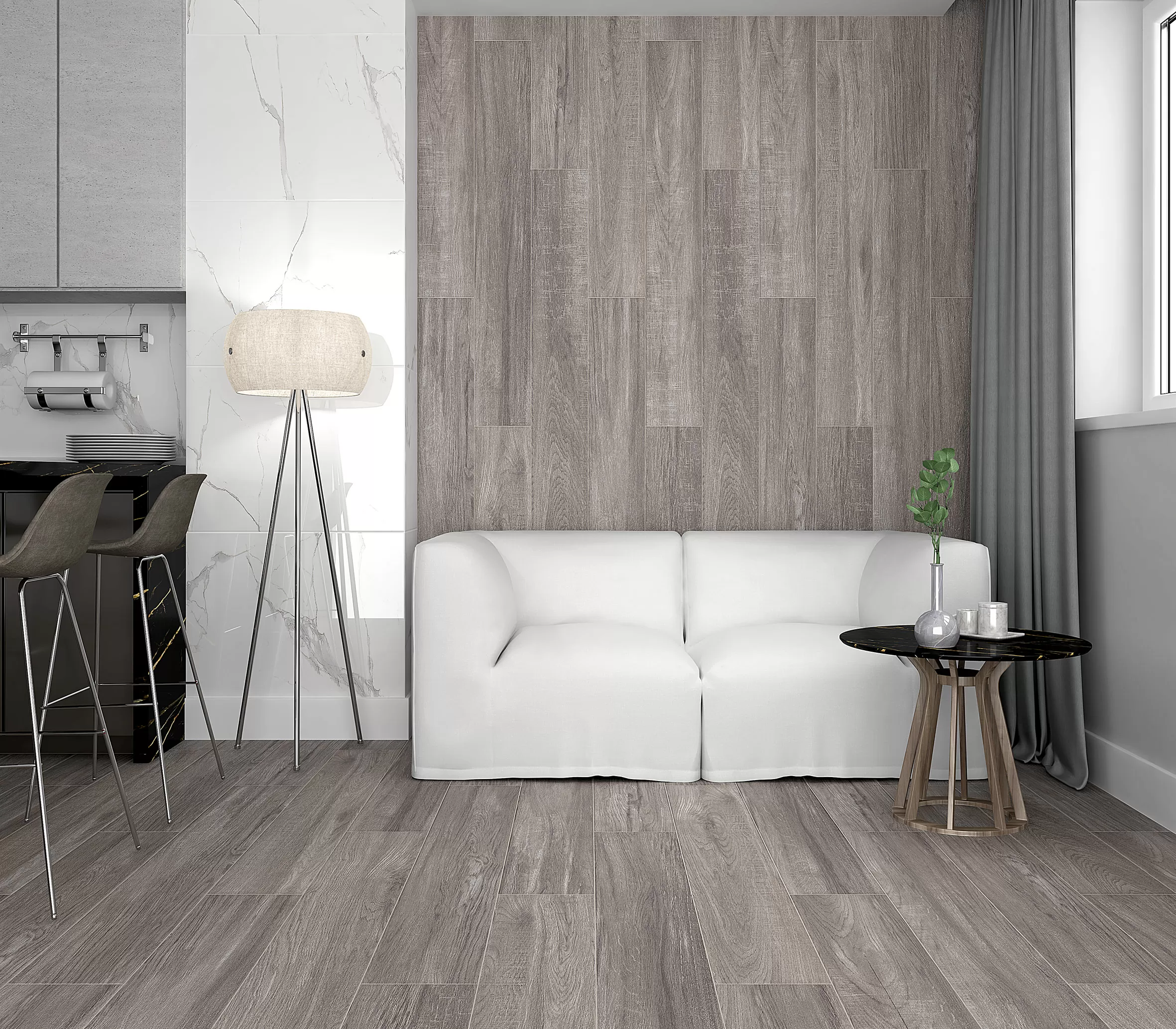 Керамогранит SG517200R Rainwood серый 20x120x1.1