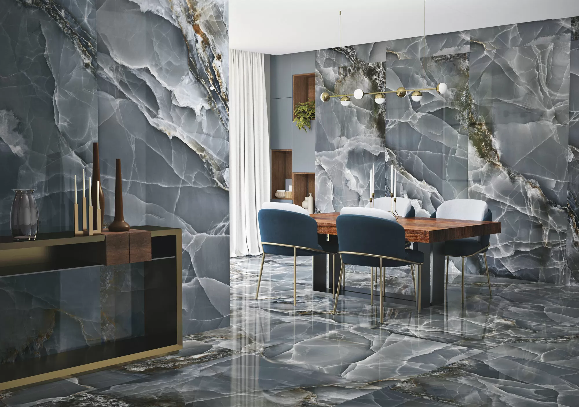 Керамогранит Onyx Bleu Pulido 120x120