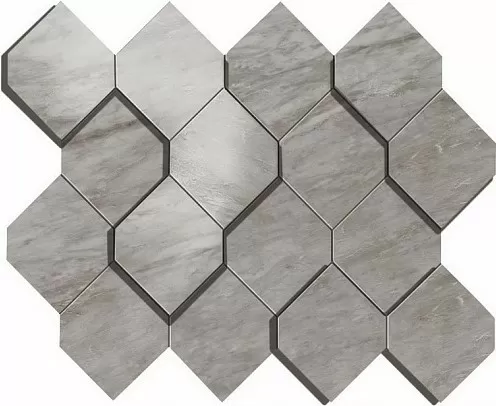 Керамогранит AS39 Marvel Bardiglio Grey Mosaico Esagono 3D 28.2x35.3