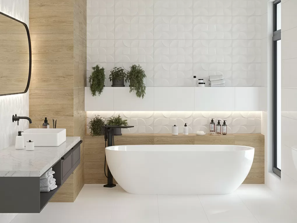 Плитка Nature white 02 рельеф 30х50