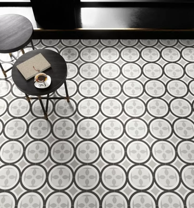 Керамогранит Patchwork black&white White 20x20