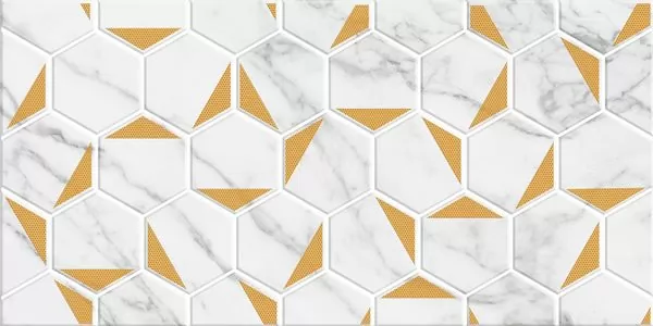 Плитка Декор Marble Gold белый 30х60