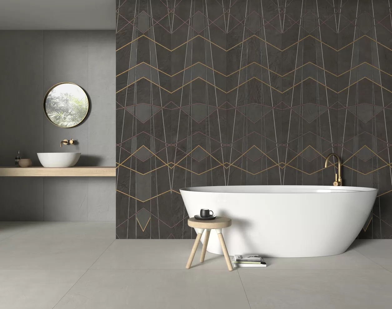 Керамогранит Equinox Anthracite Diamond Decor 6mm 59.55x260