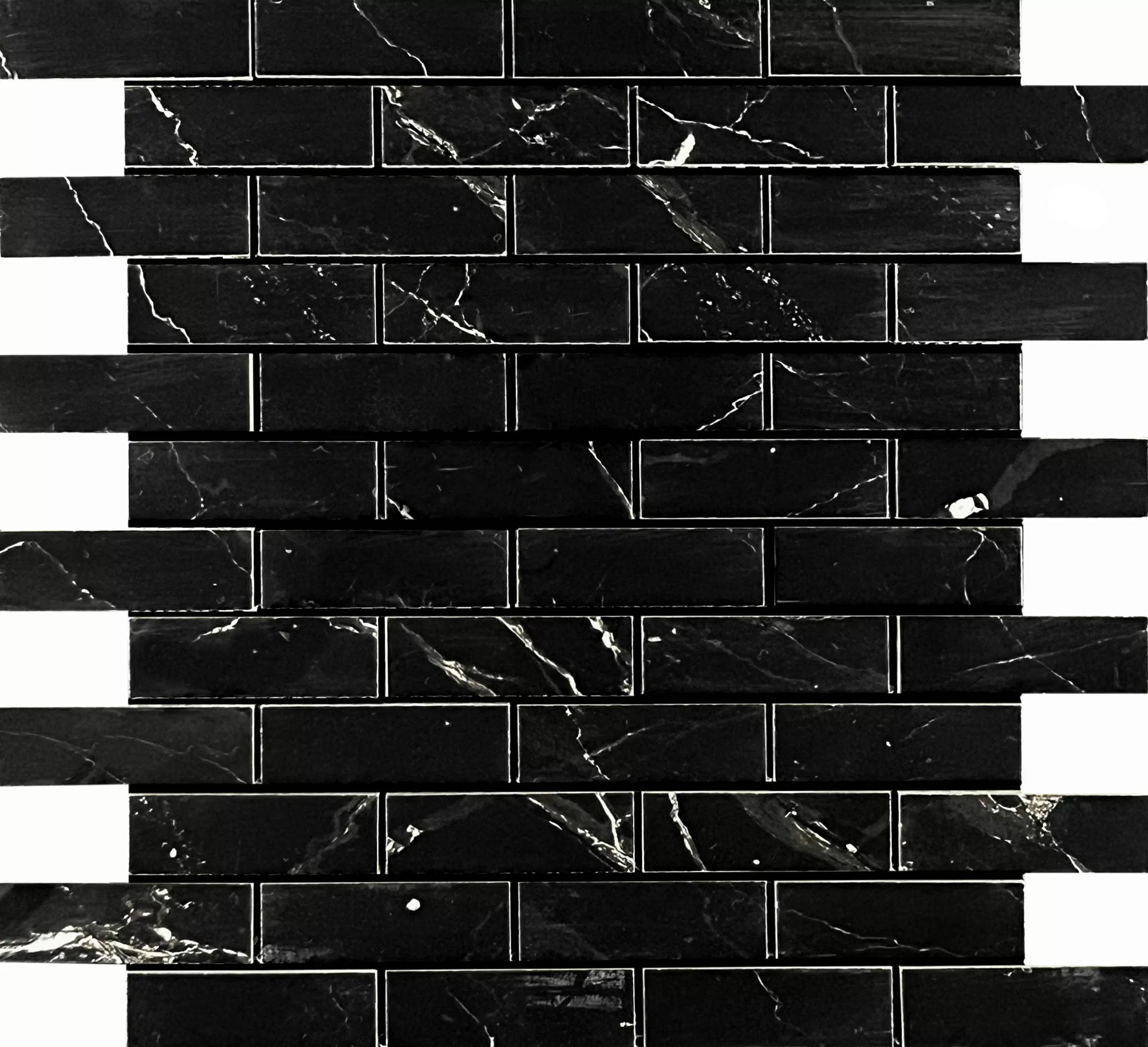 Мозаика Mosaic Estrada Nero Brick bone 32.1x29.9