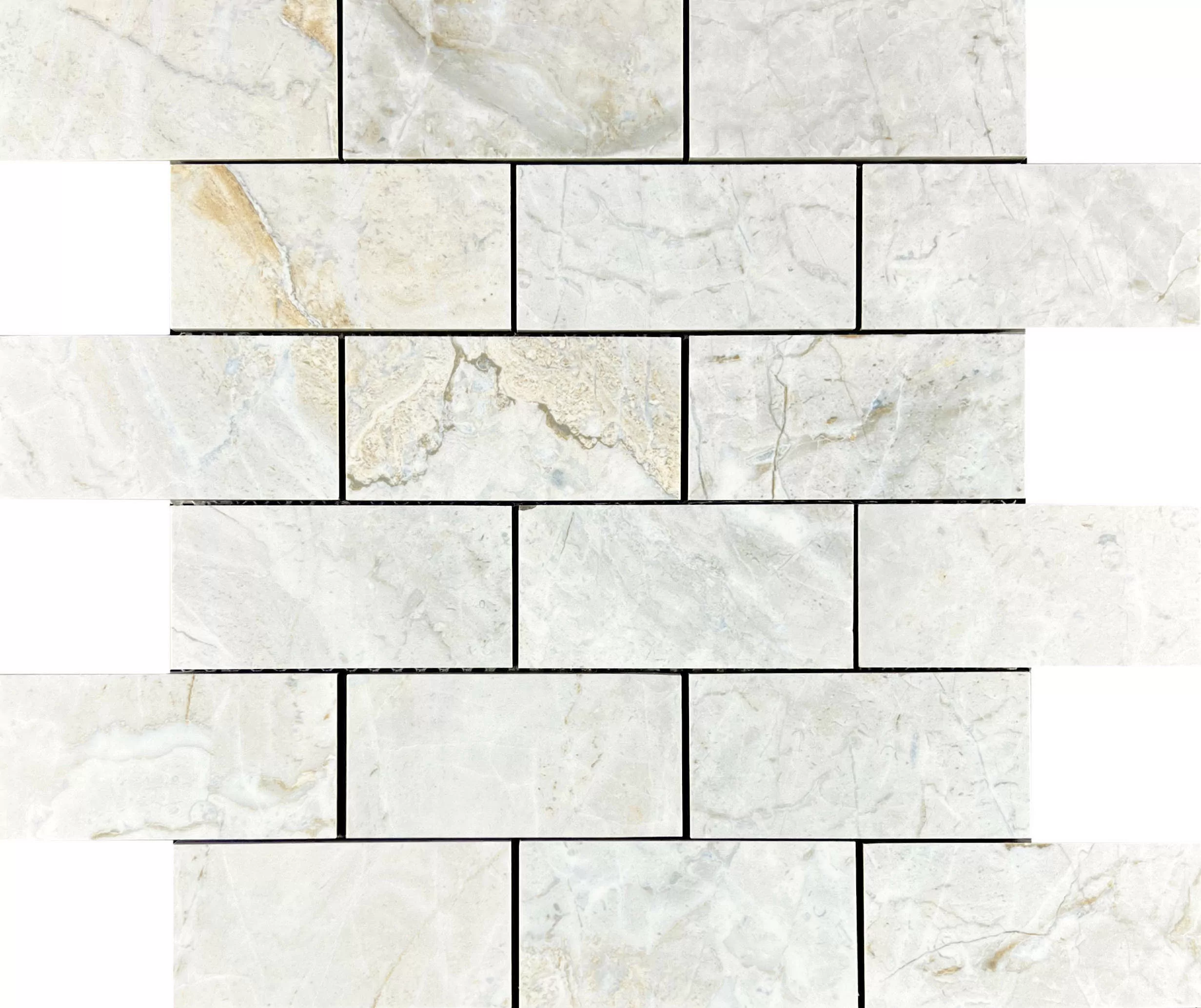 Мозаика Mosaic Lumix White Brick Bone 346x297