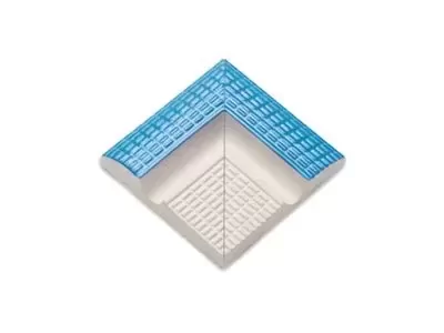 Керамогранит 40201 Наружный угол поручня с сетчатой поверхностью Light Blue 12,5х12,5
