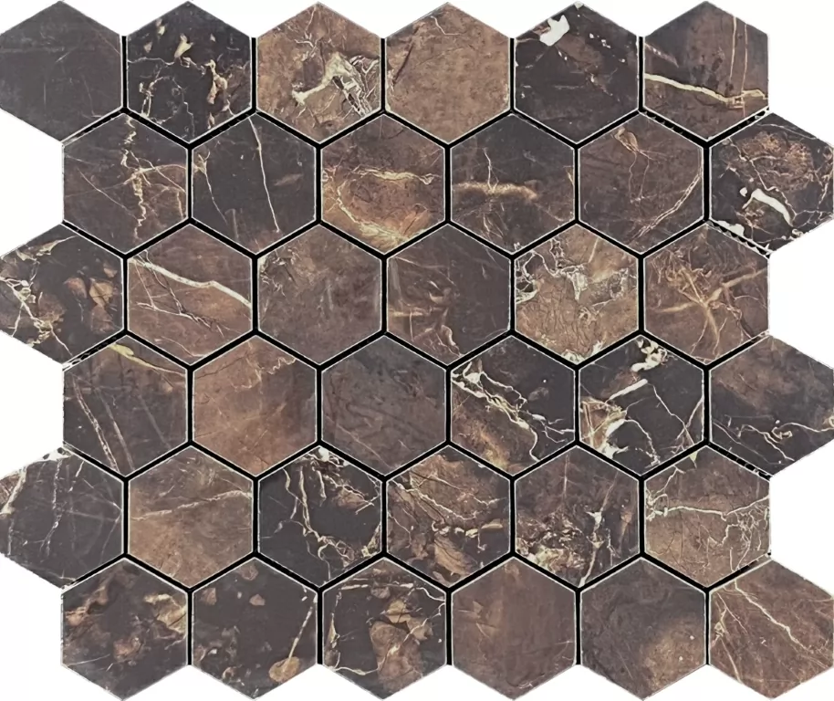 Мозаика Mosaic Copper Slab Black 48 Hexagone 30.9x32.2