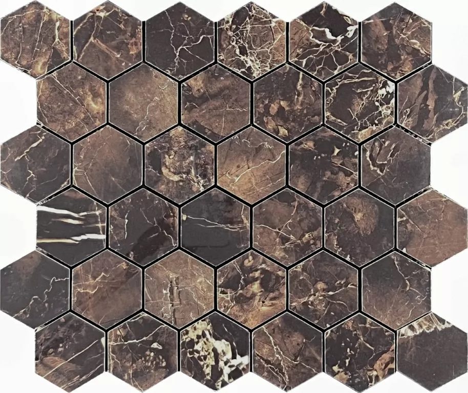 Мозаика Mosaic Copper Slab Black 48 Hexagone 30.9x32.2