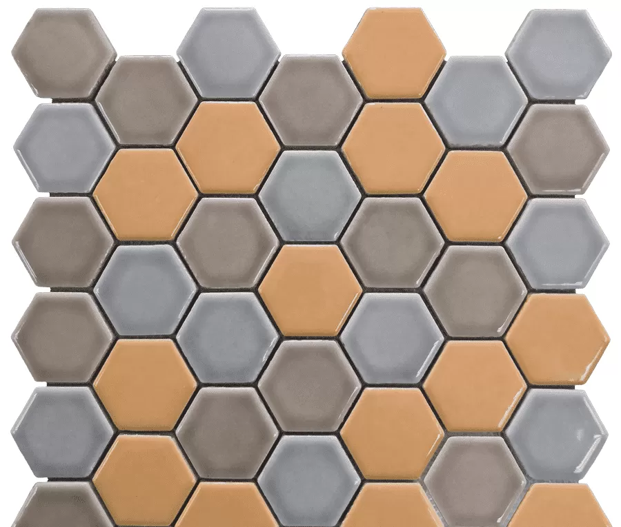 Мозаика Orange Hexagon mix 30.15х30.15
