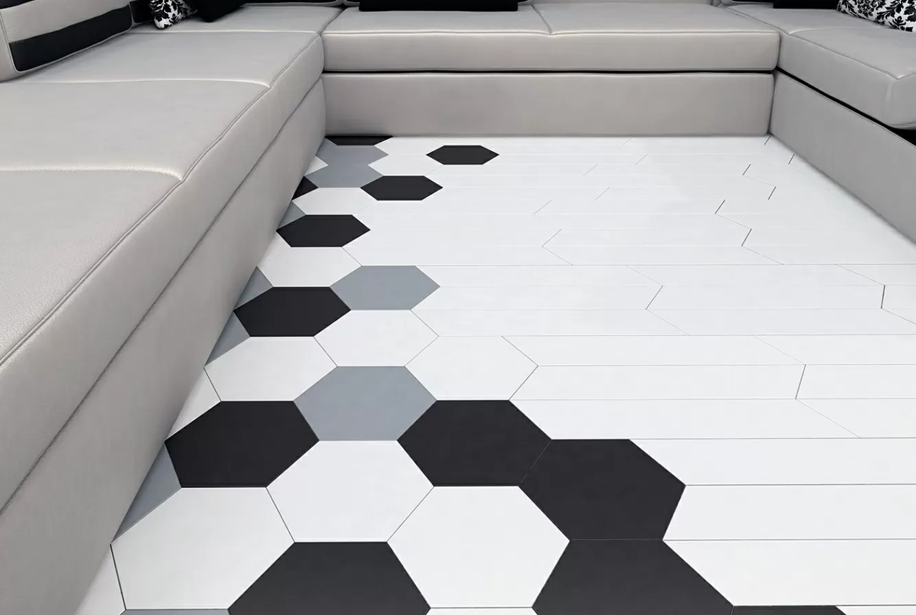 Керамогранит 113838 HEXA FLOOR R9 ASH GREY MATT 20x23