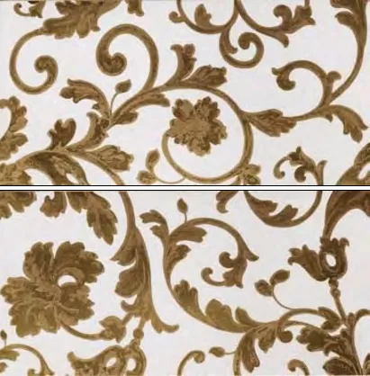 Керамогранит 262692 PANNELLO BAROCCO BIANCO/ORO MIX 39x78