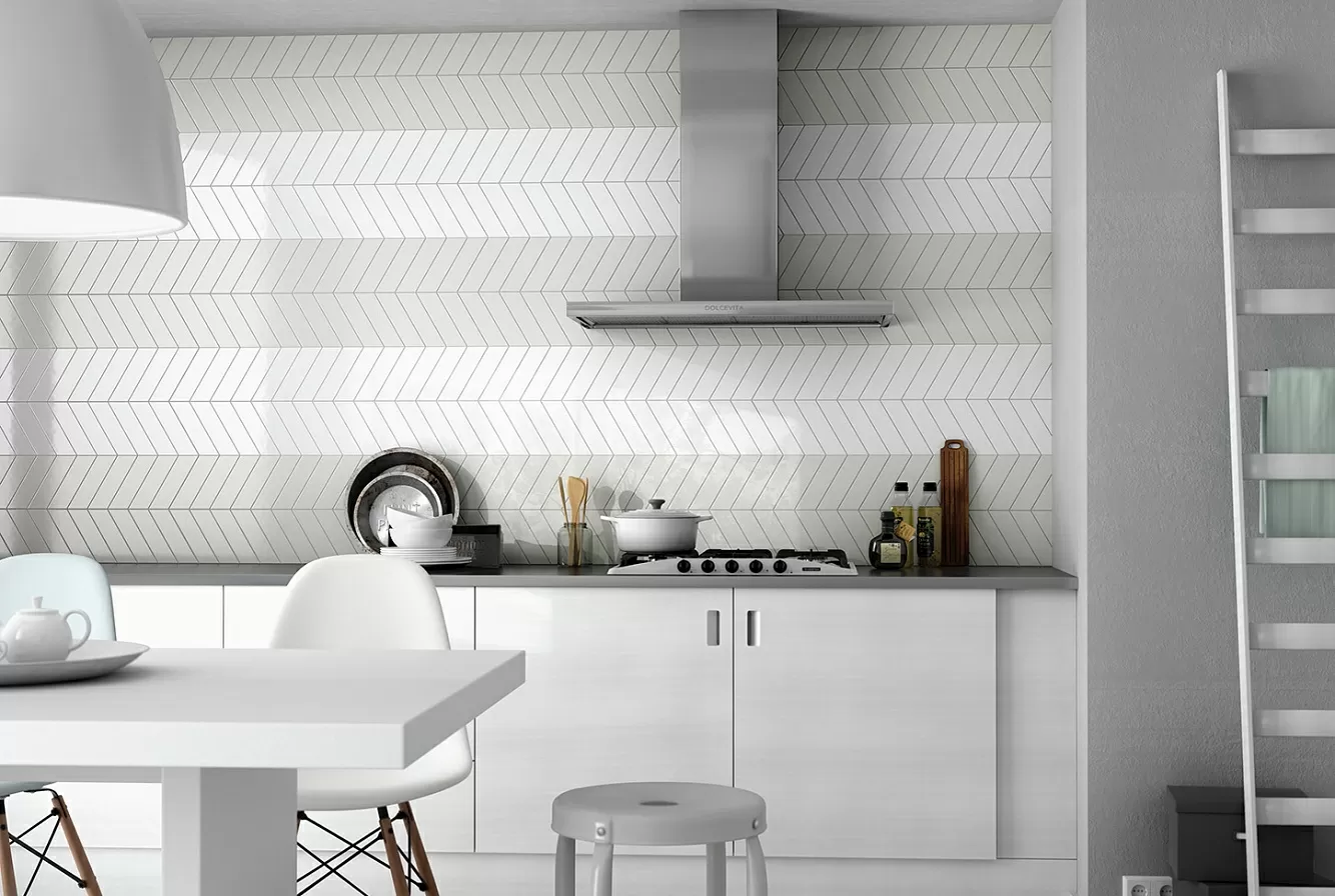 Керамогранит 23199 Chevron Blanco Mate Right 9x20,5