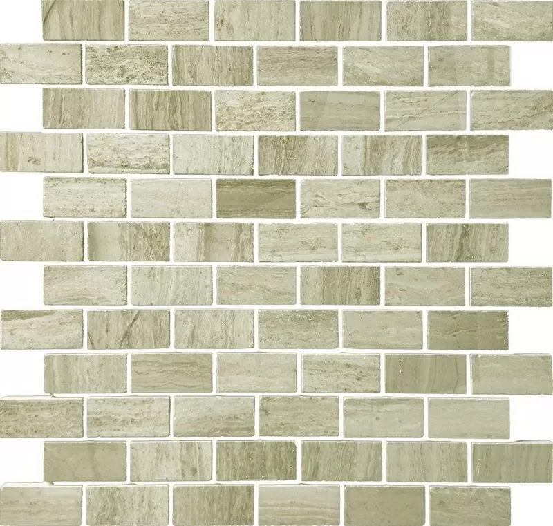 Мозаика Pietrine Travertino Silver POL 2.3x4.8 - толщ. 4 мм 29.8x29.8