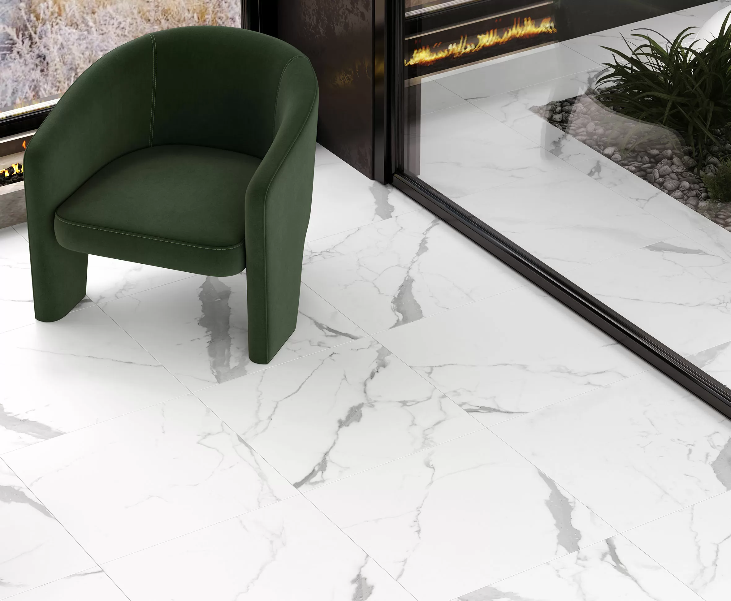 Керамогранит Venatino Grey белый Сатинированный Карвинг 60х120